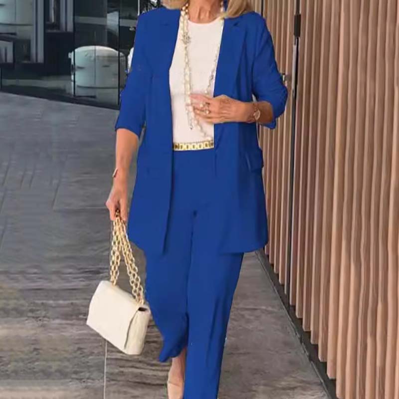 Elegant and Fashionable Suit Top Lengthened Trousers Two-Piece Suit